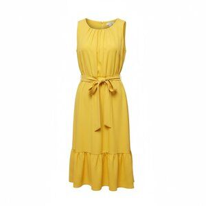 596 WOMENS SIZE 8 YELLOW DRESS BY TAHARI